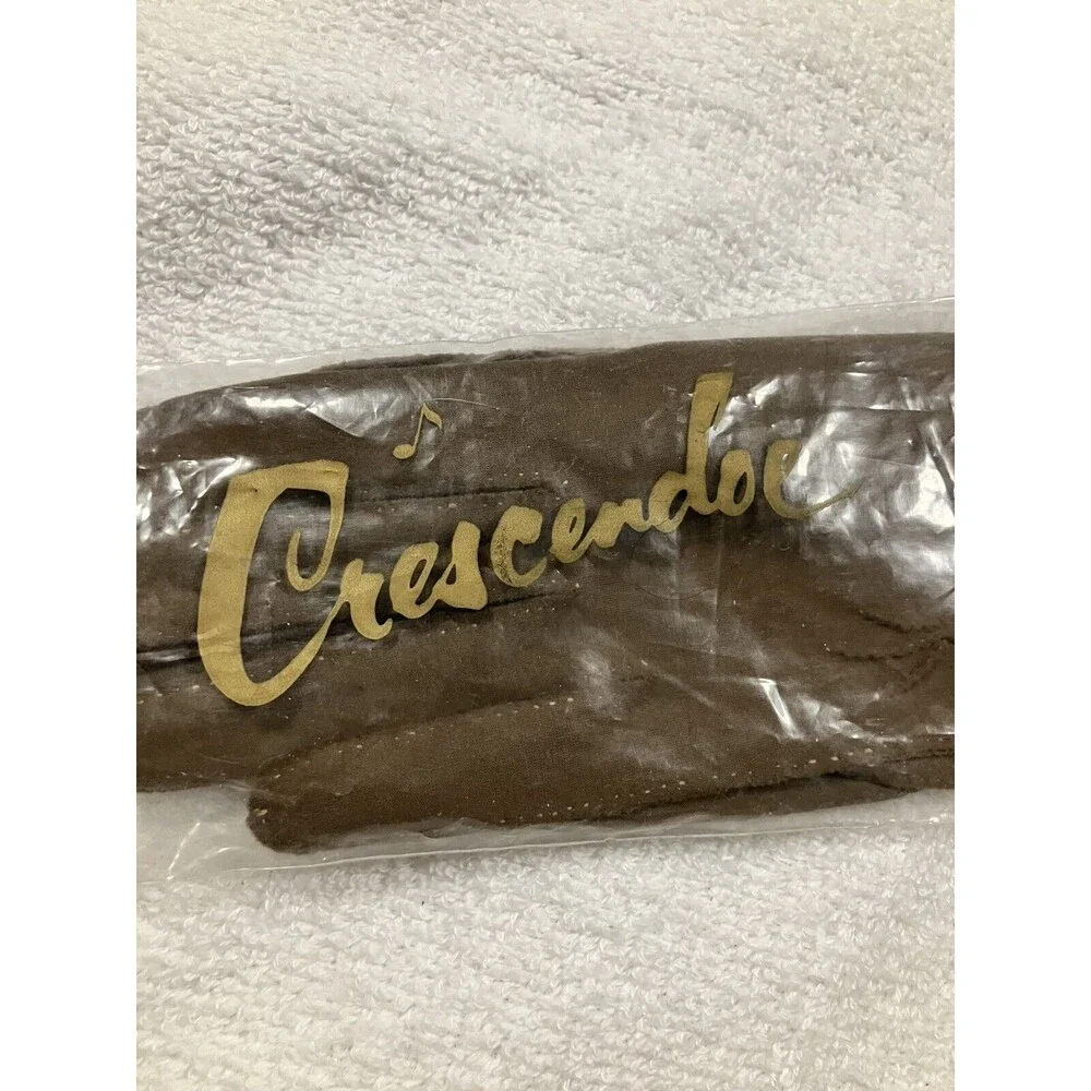 Vintage “Crelon” By Crescendoe Nylon Women’s Church Embellished Brown Gloves